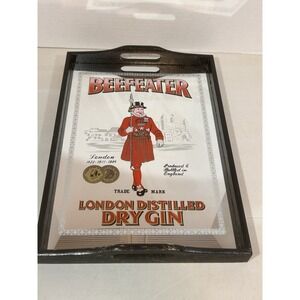 Vintage Beefeater London Gin Mirrored Serving Tray 11.5"x16.25"